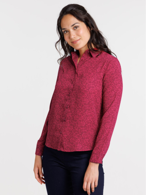 Chemise manches longues fleurie femme