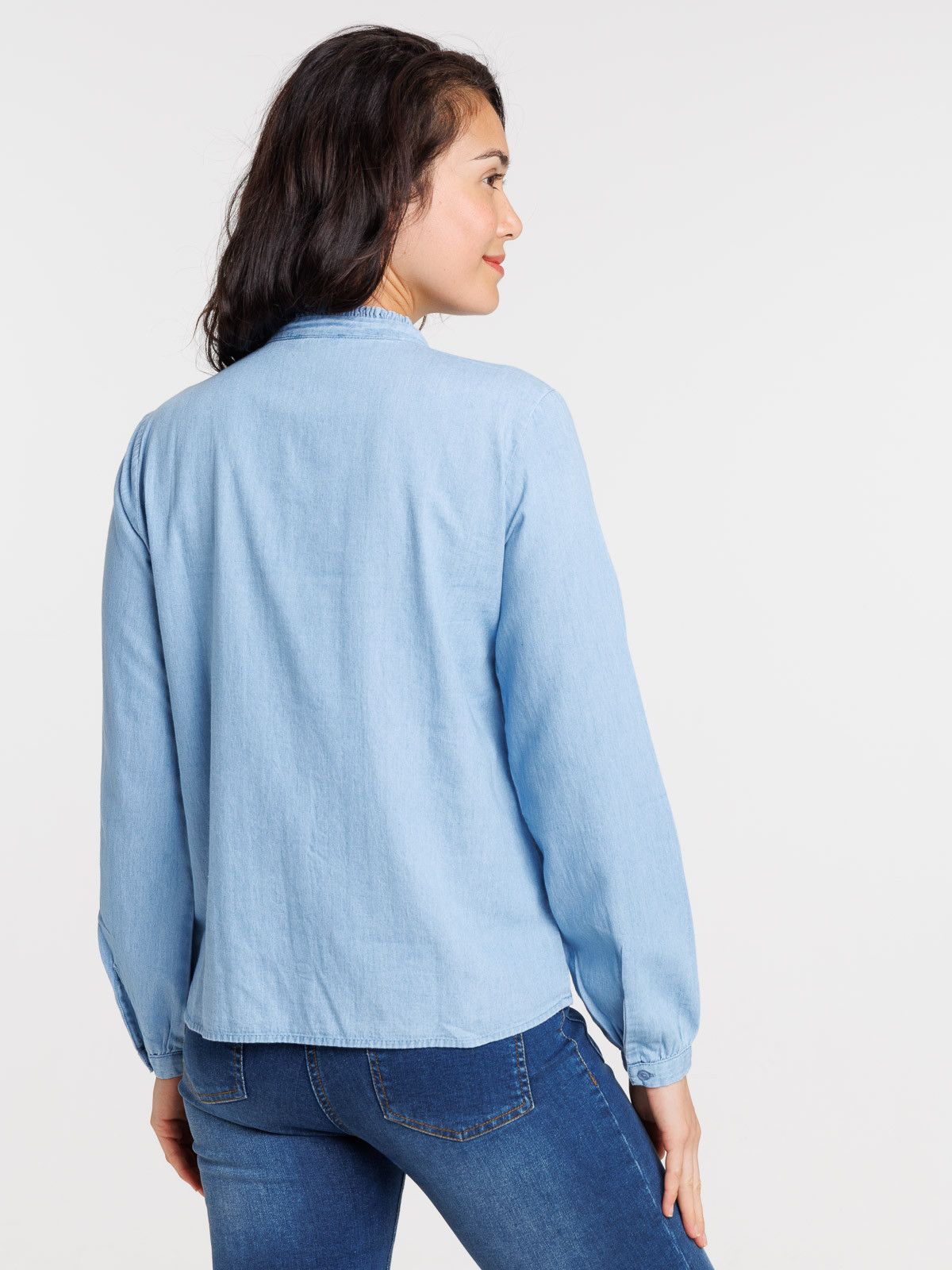 Chemise boutonnée denim light femme