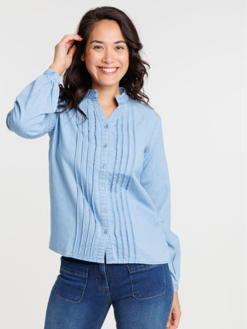 Chemise boutonnée denim light femme