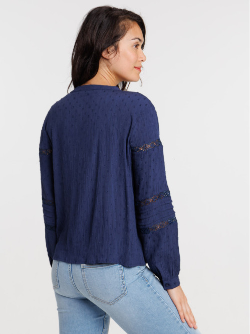 Chemise plumetis naval blue femme Chemise plumetis naval blue femme