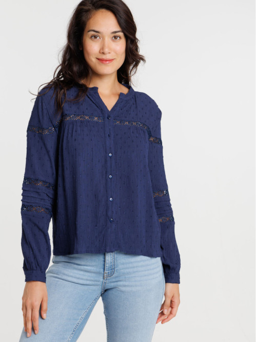 Chemise plumetis naval blue femme Chemise plumetis naval blue femme