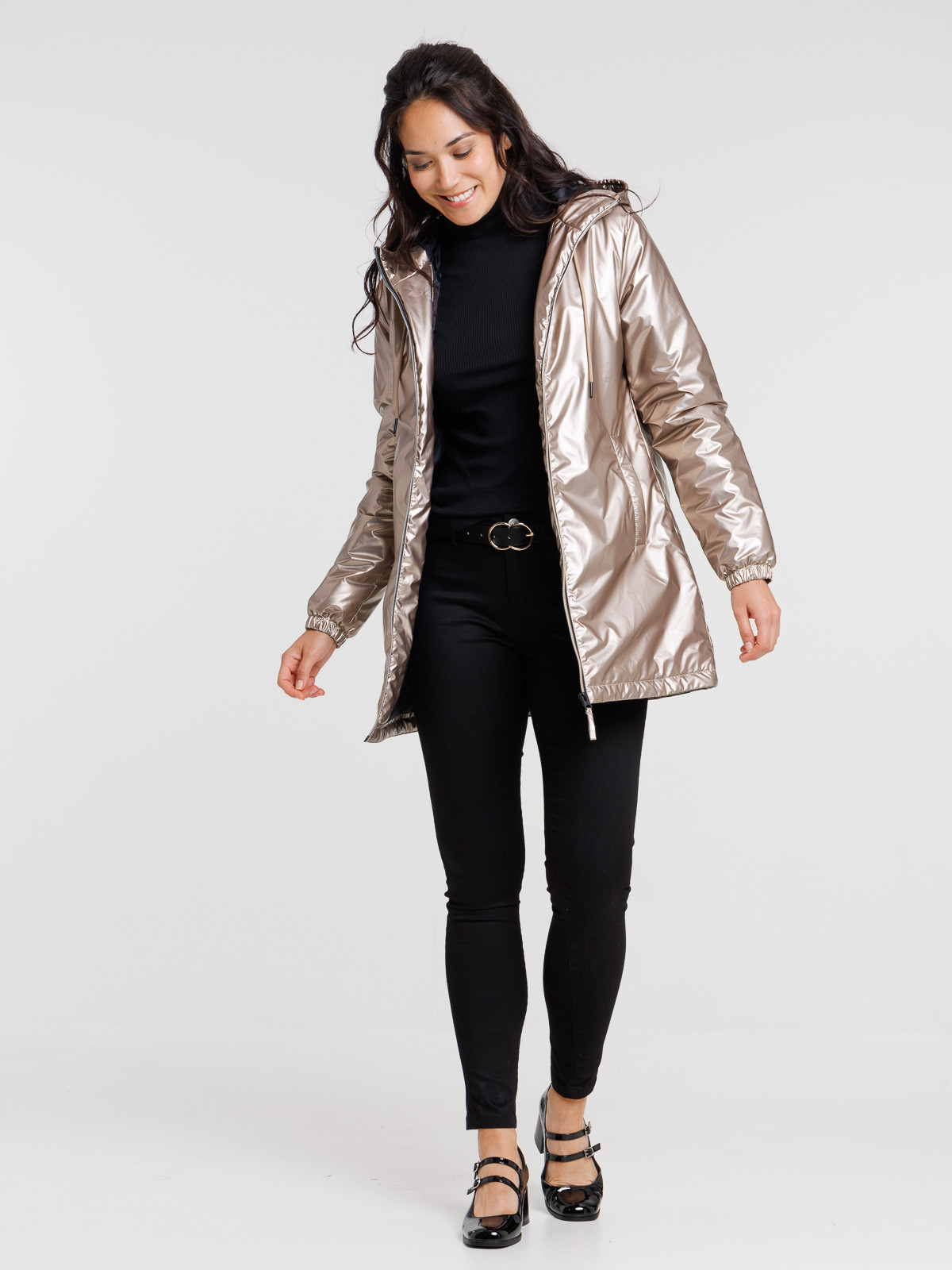Parka bronze à capuche femme