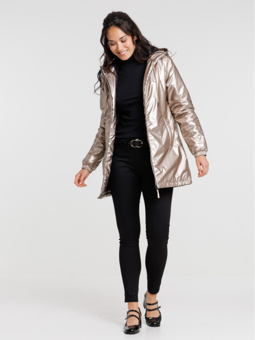 Parka bronze à capuche femme