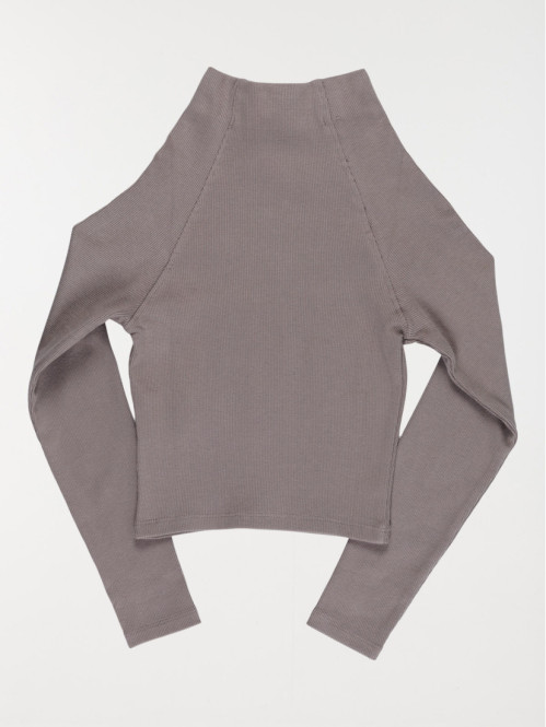 T-shirt côtelé fille col montant (XXS-M) T-shirt côtelé fille col montant (XXS-M)