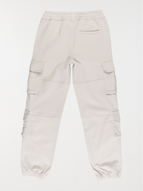 Pantalon cargo beige lin...