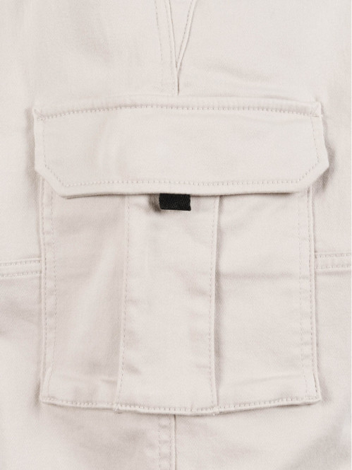 Pantalon cargo beige lin...