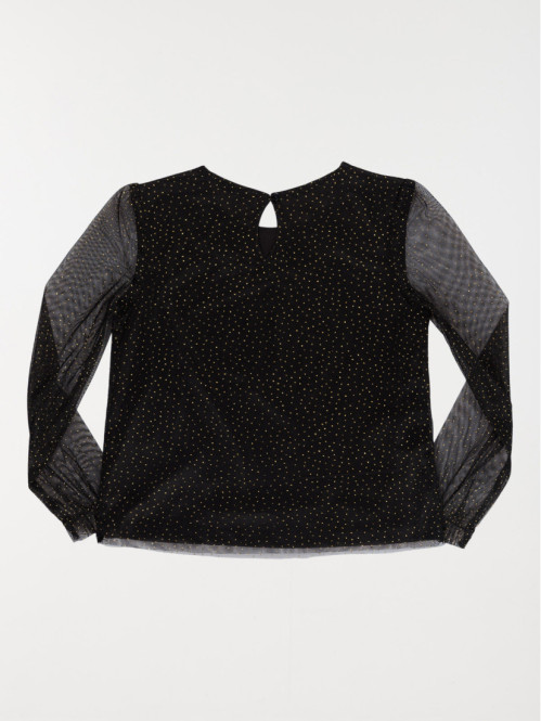 Tee-shirt noir pois dorés...