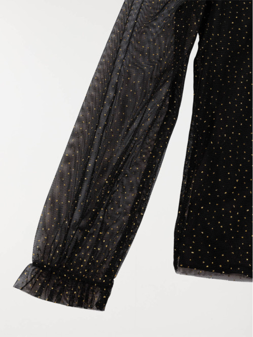 Tee-shirt noir pois dorés...