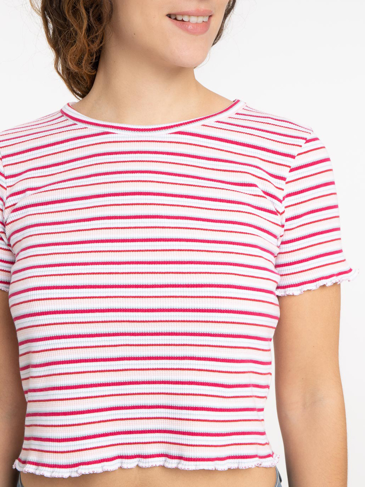 T-shirt blanc à rayures femme T-shirt blanc à rayures femme