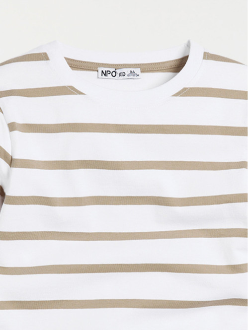 Tee-shirt rayé blanc garçon (3-12A)