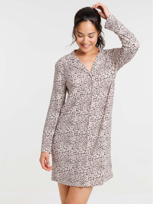 Chemise de nuit coeur leopard femme