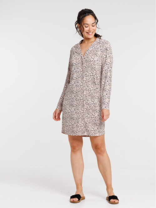 Chemise de nuit coeur léopard femme