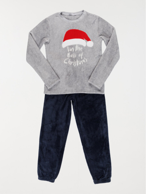 Pyjama de noël gris chiné garçon (XXS-M)
