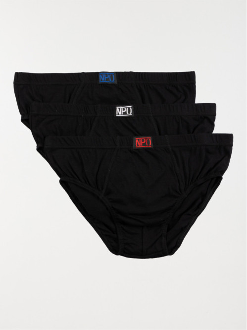 Lot de 3 slips homme coloris noir 