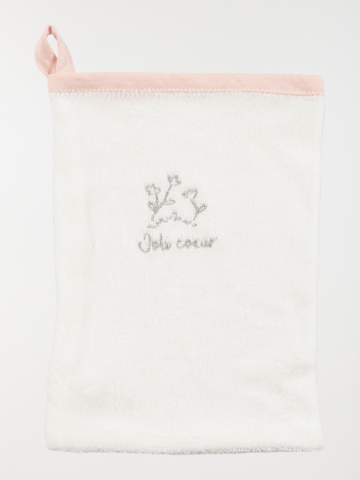 Cape de bain et gant joli coeur bébé