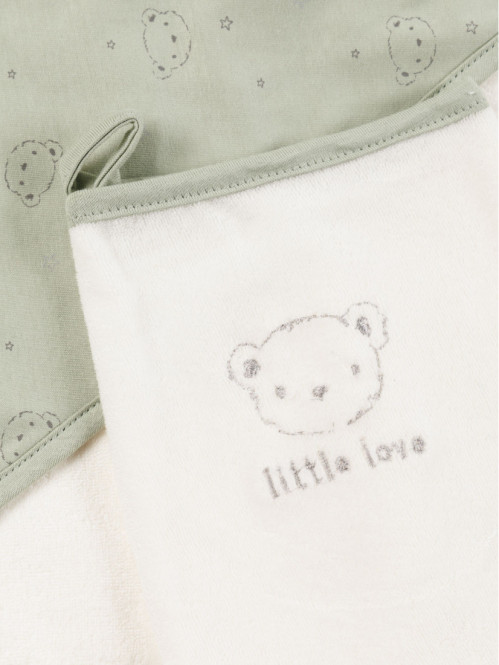 Cape de bain et gant ourson bébé