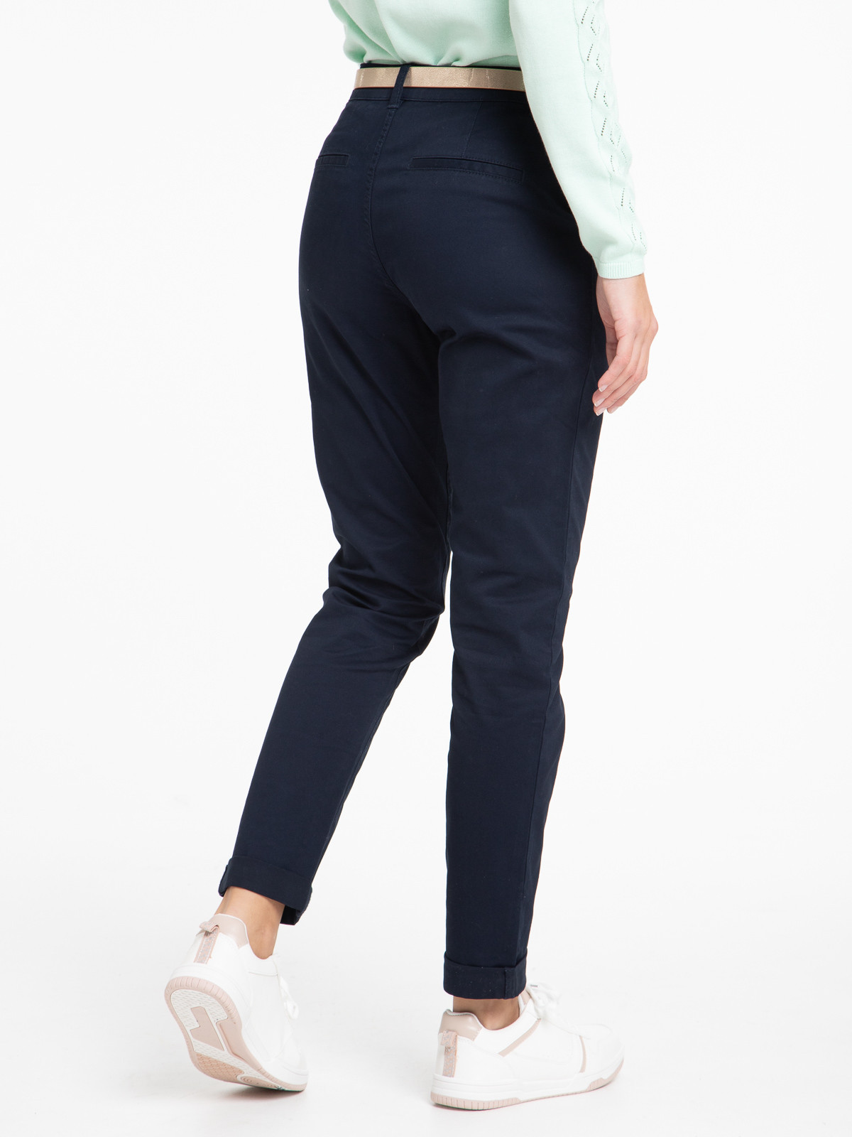 Pantalon chino slim marine navy femme