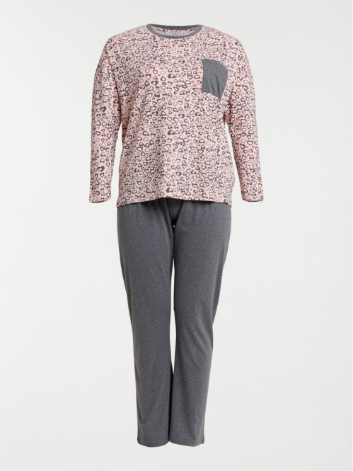Pyjama coeur grande taille femme