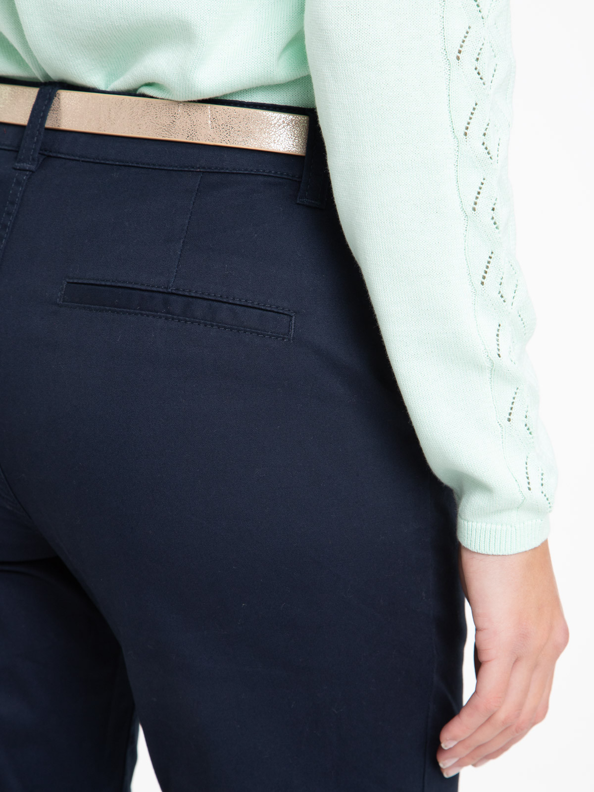 Pantalon chino slim marine navy femme