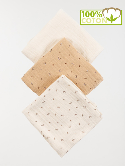Lot de 3 langes beige 60 x...