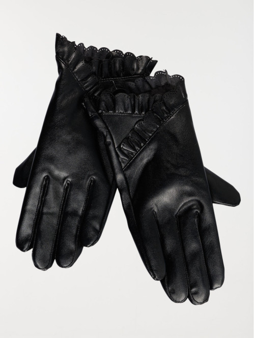 Gants fantaisies noirs femme