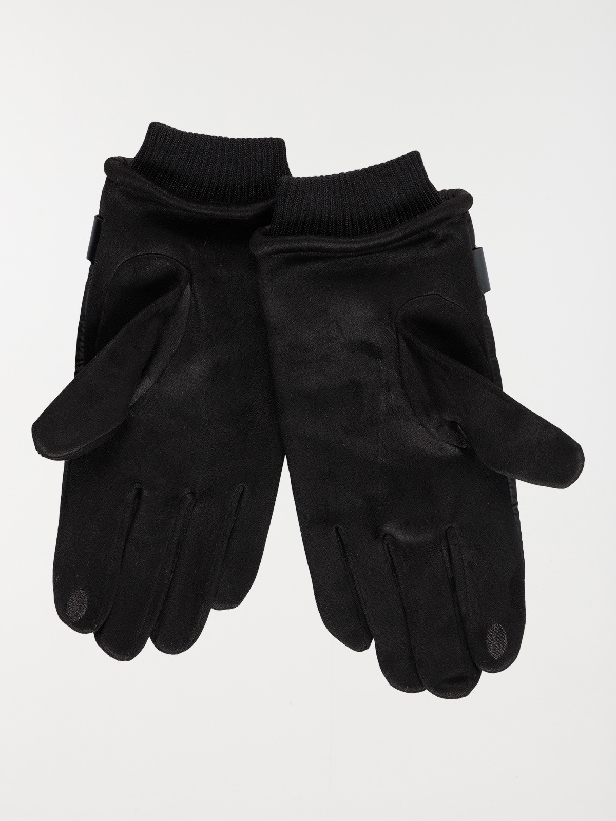 Gants tactiles noirs bimatière homme Gants tactiles noirs bimatière homme