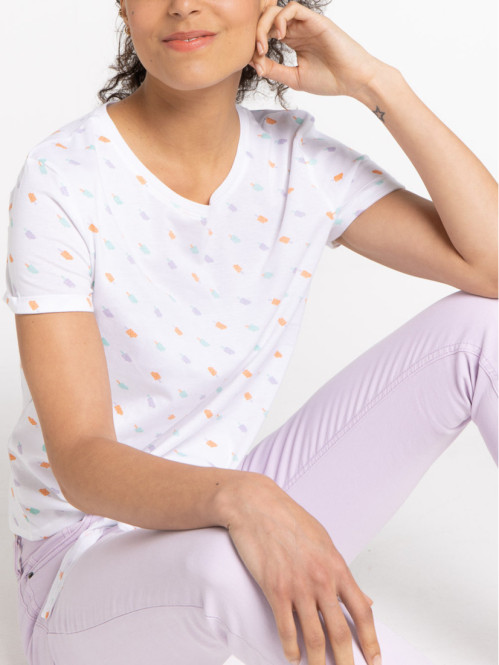 T-shirt à nouer motif glace femme
