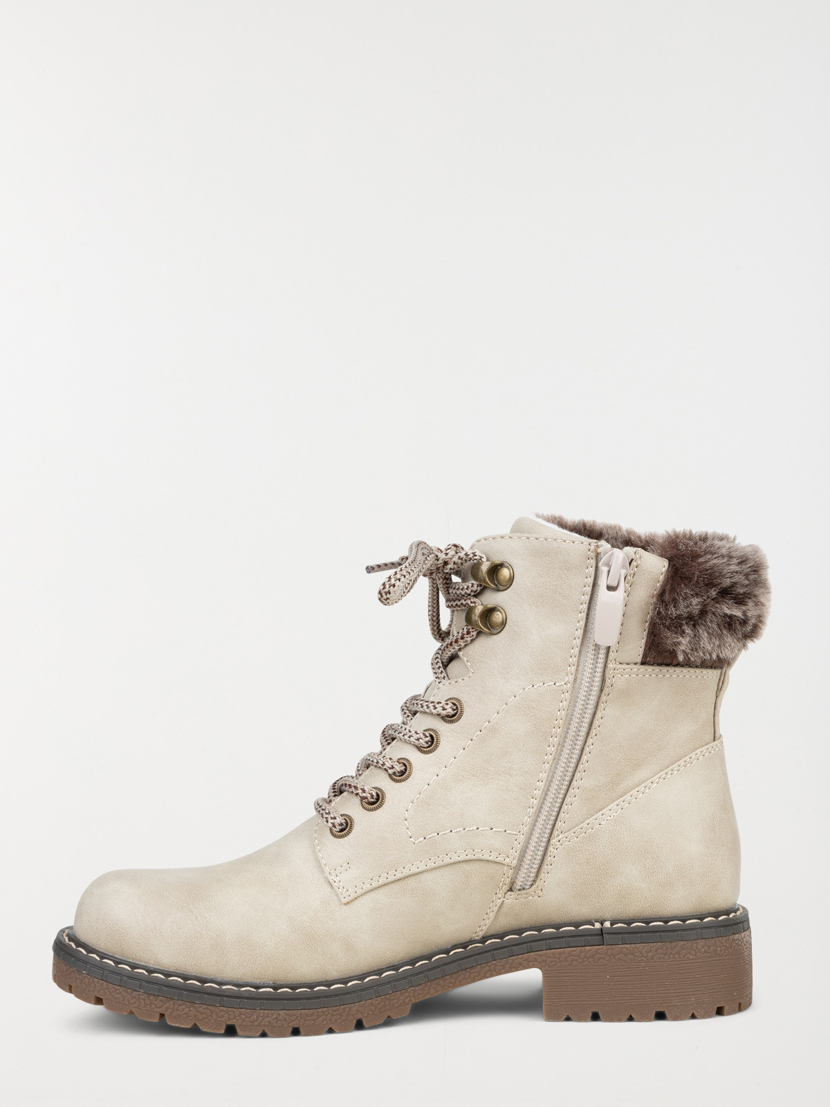 Bottines Beige Bottes FourrÃ©es Cuir Femme Zalando Bottes Bottines