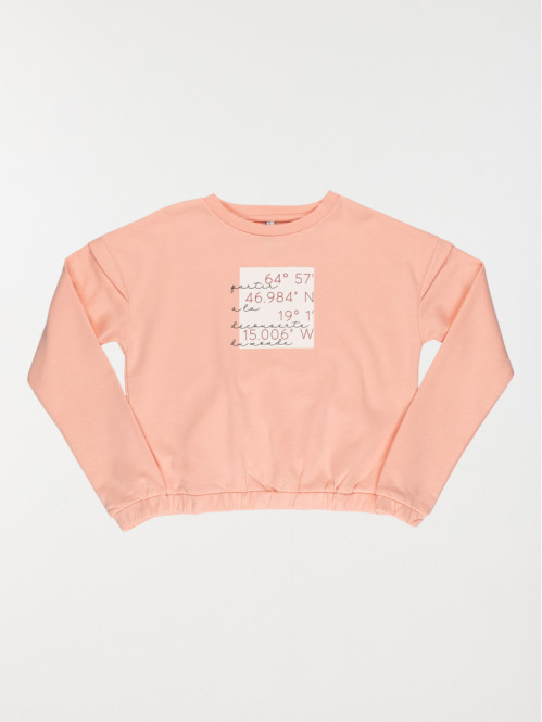 Sweat rose imprimé fille (10-16A)