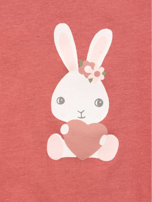 T-shirt grenat imprimé fille (3-24M)