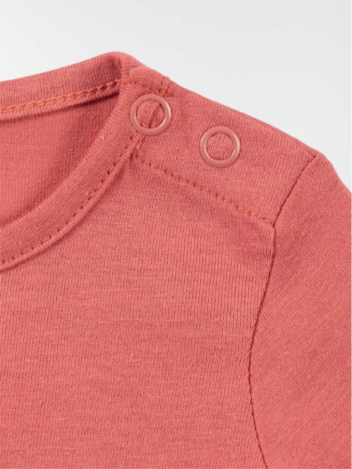 T-shirt grenat imprimé fille (3-24M)