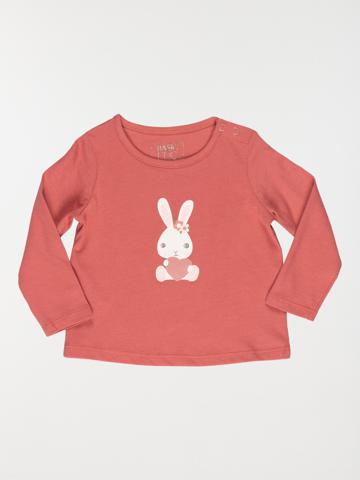 T-shirt grenat imprimé fille (3-24M)