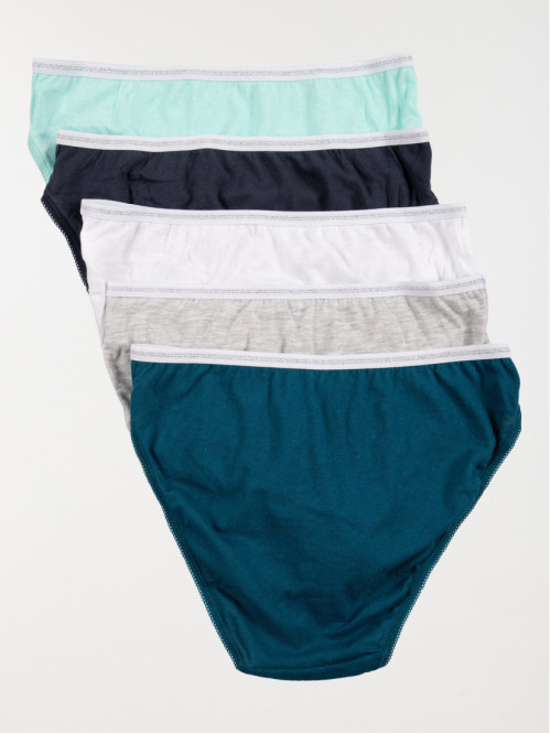 Lot de 5 slips unis femme