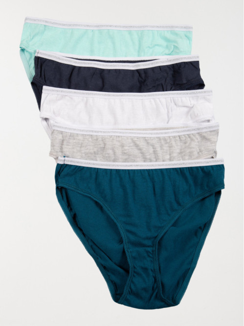 Lot de 5 slips unis femme