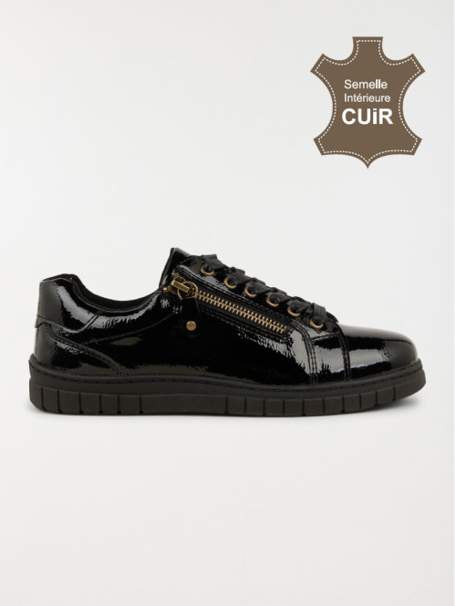 Baskets vernies noires femme (36-41)