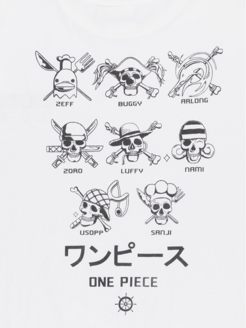 T-shirt One Piece blanc garçon (XXS-M)