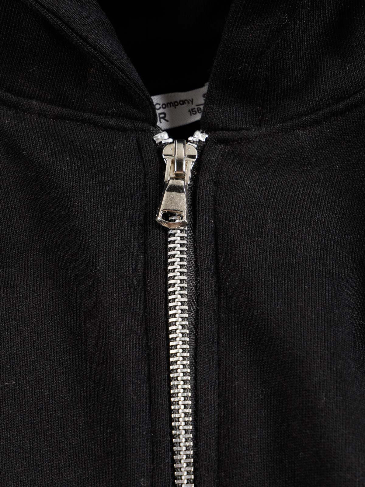  Sweat à capuche uni noir fille (XXS-M)