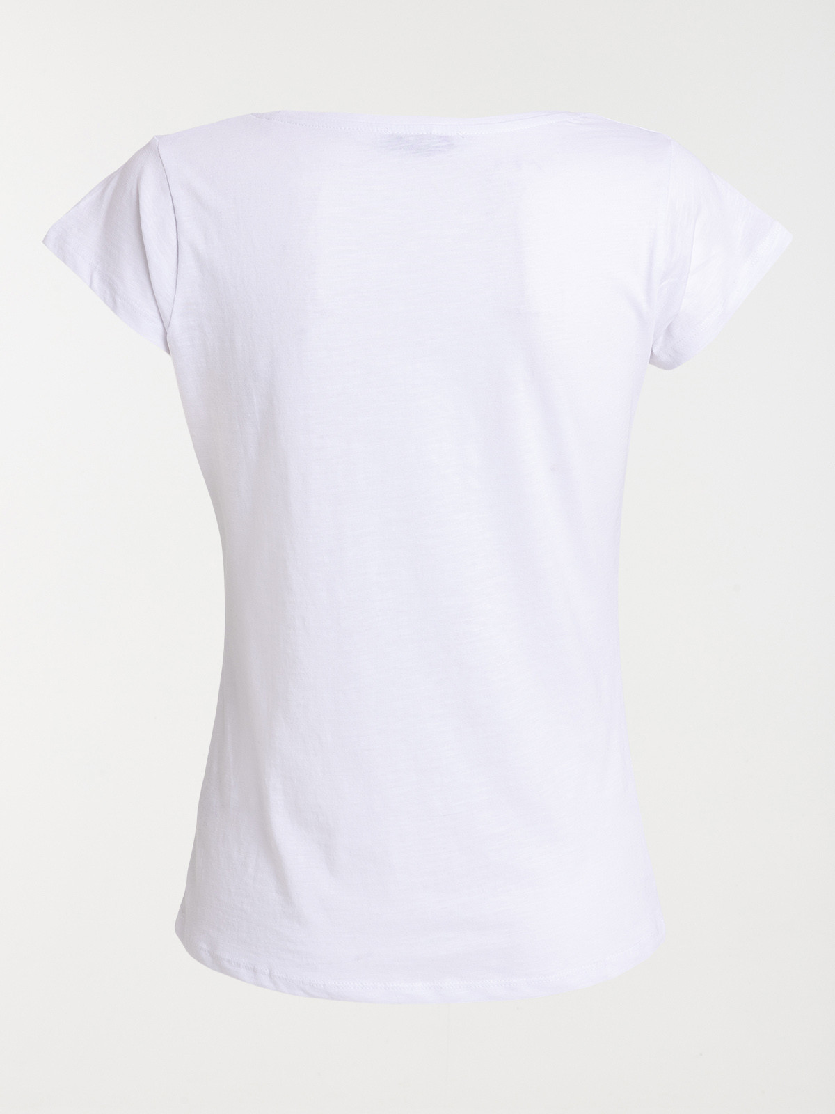 T-shirt col V boutons blanc femme T-shirt col V boutons blanc femme