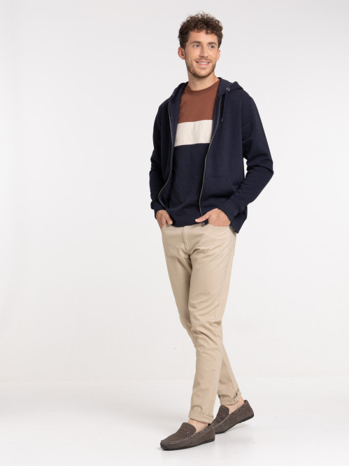 Sweat à capuche marine navy homme