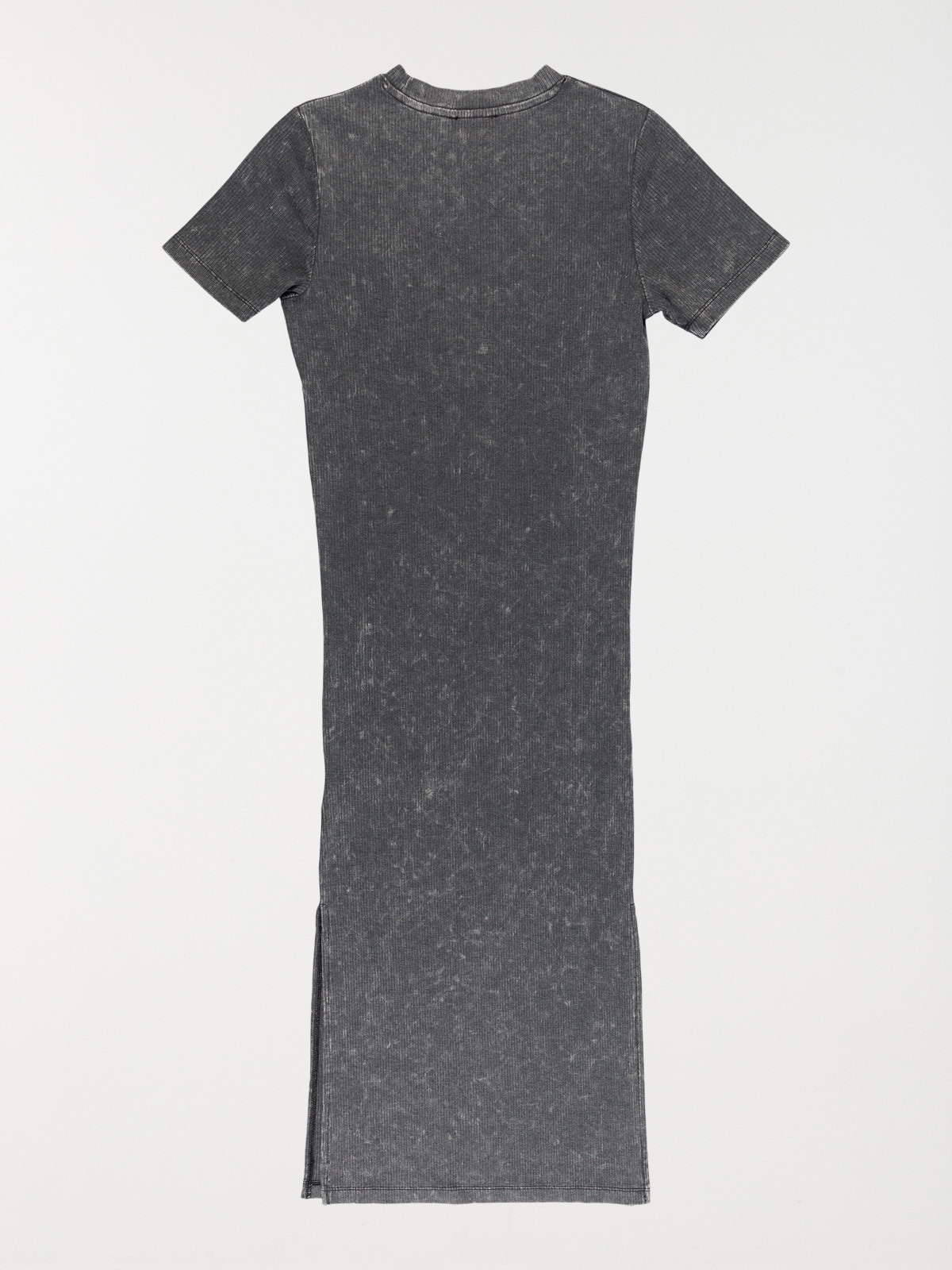 Robe côtelée overdyed noir femme Robe côtelée overdyed noir femme