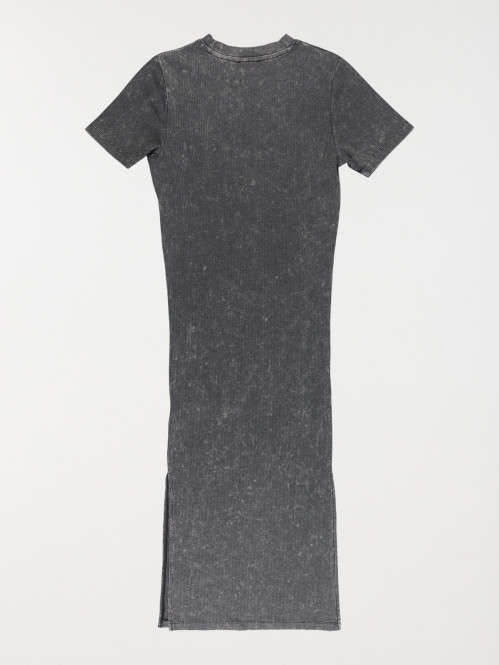 Robe côtelée overdyed noir...