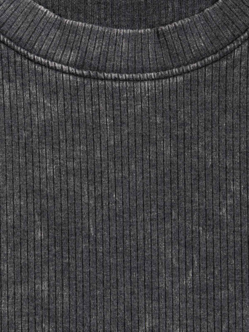 Robe côtelée overdyed noir...