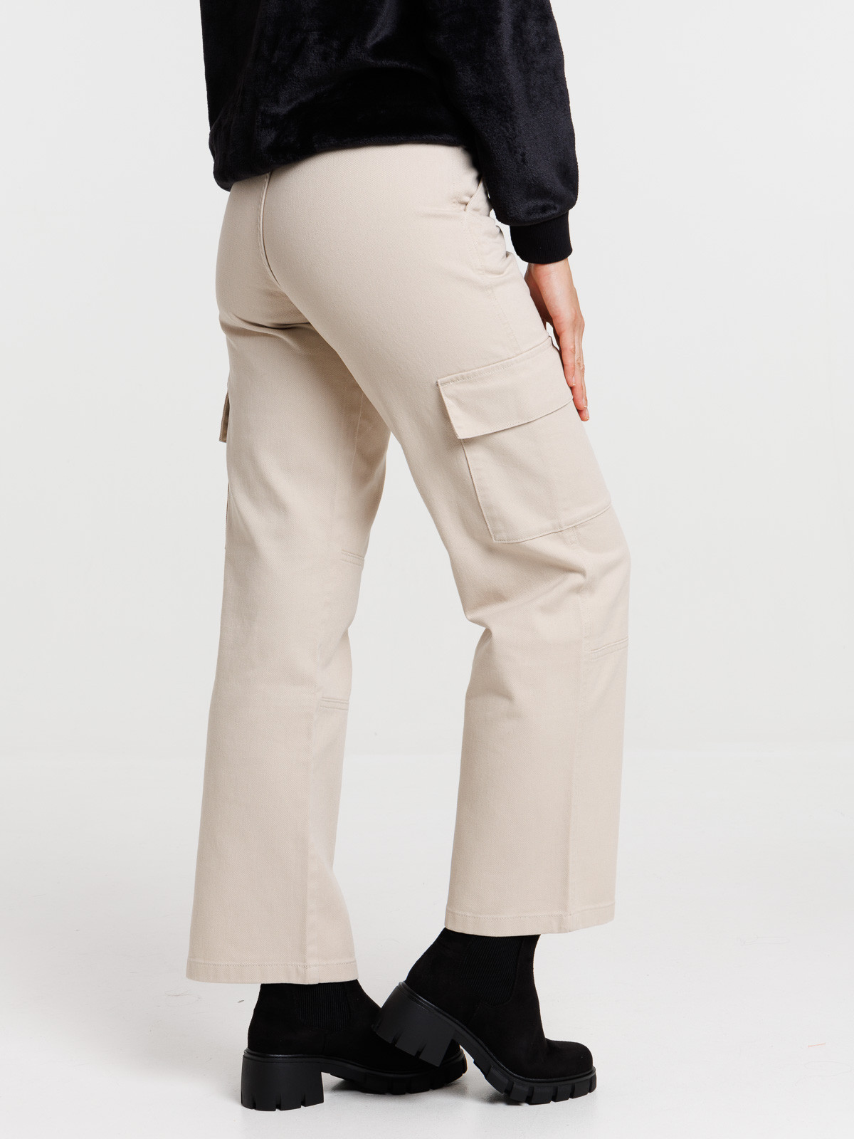 Pantalon cargo lin femme outlet