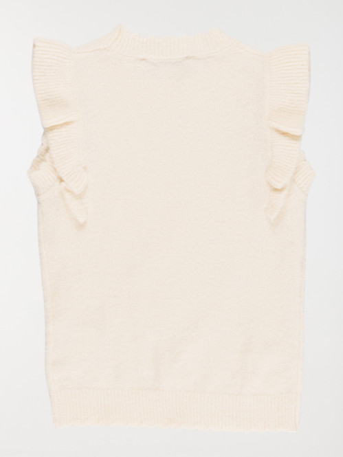 Pull sans manches coquille fille (3-12A)