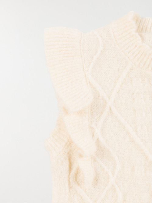 Pull sans manches coquille fille (3-12A)