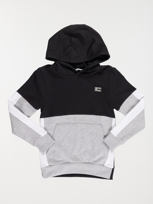 Sweat capuche tricolore garçon (3-12A)
