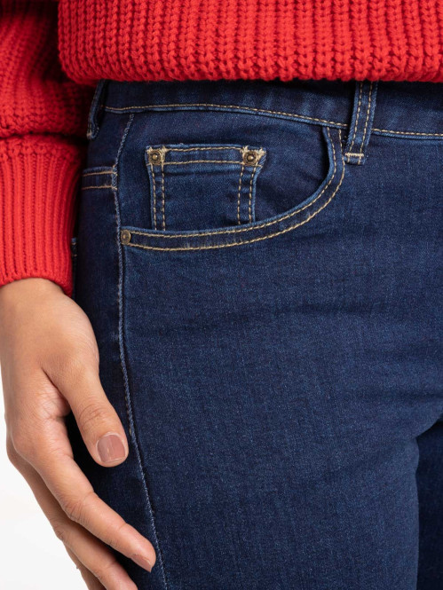 Jean femme coupe Bootcut taille haute noir