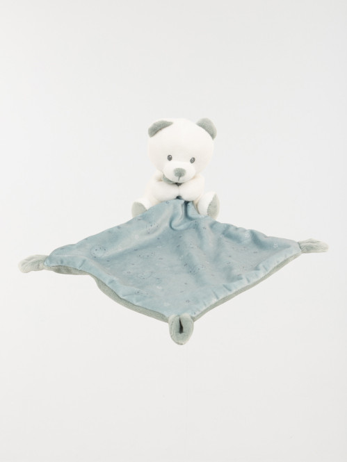 Doudou mouchoir naissance ourson vert