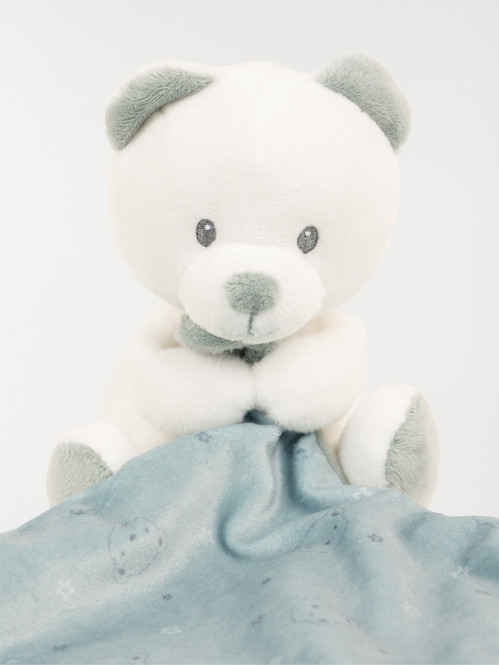 Doudou mouchoir naissance ourson vert Doudou mouchoir naissance ourson vert