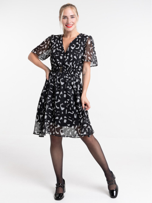 Robe imprimée avec ceinture femme